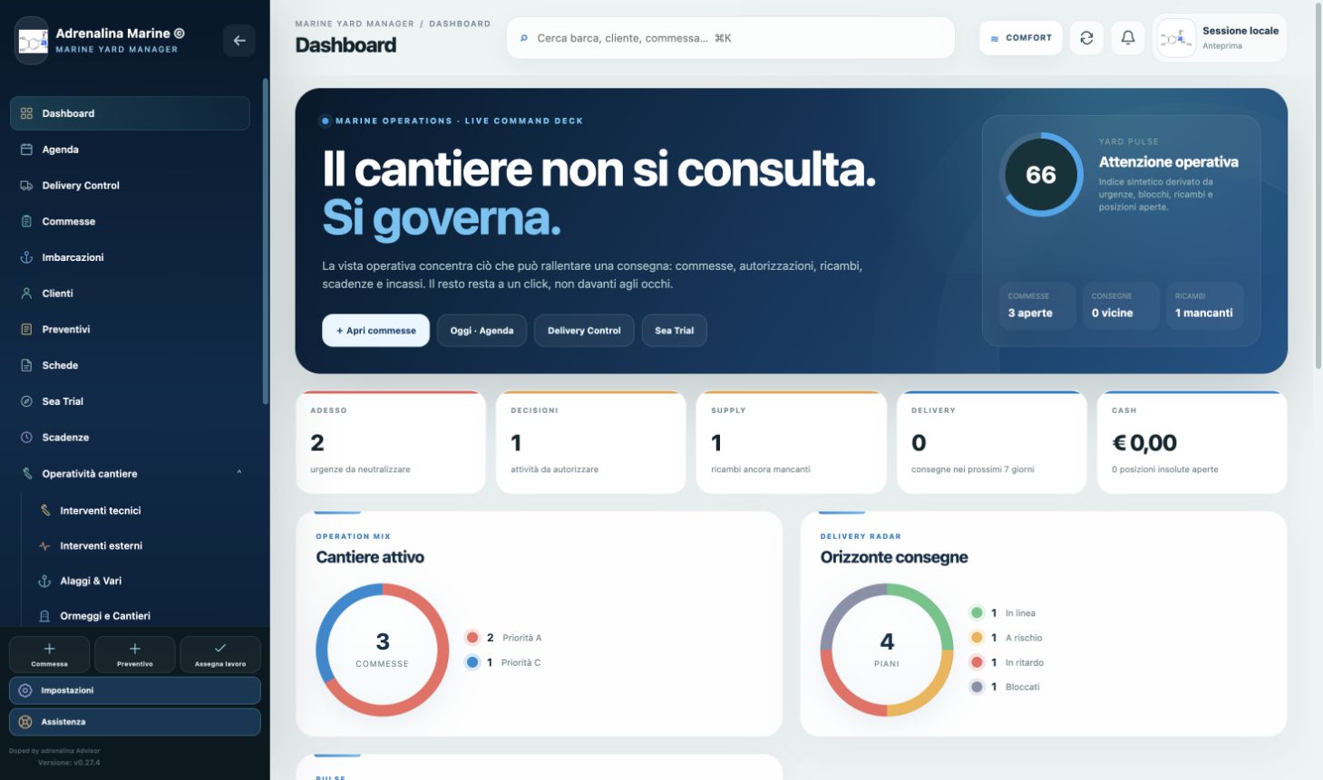Command Deck della webapp Adrenalina Marine v0.27.4